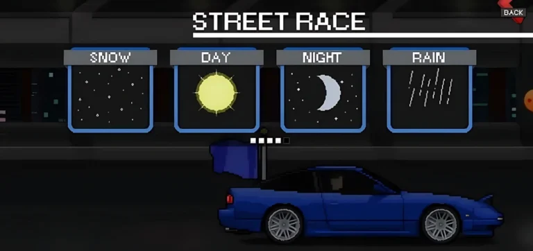 Home 6 pixel car racer mod apk